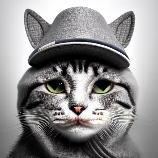 Image similar to ultra realistic cat smoking cigarette wearing mafia hat, ultra realistic, 8 k resolution, detailed, real life