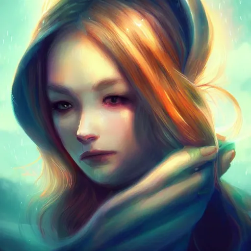 Image similar to pretty girl portrait profile picture, dramatic lighting, digital painting, arcane magic, by rossdraws