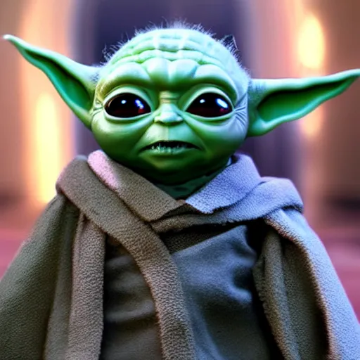 Prompt: Baby Yoda as Batman 4K quality super realistic