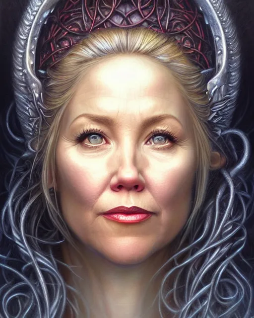 Image similar to detailed portrait of christina applegate apple!! gate! by tomasz alen kopera and peter mohrbacher and johanna martine! and margaret keane! coherent luminescent