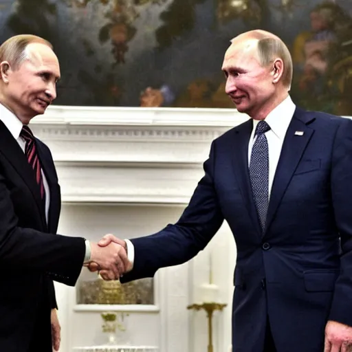 Image similar to Joe Biden shaking Putin's Hand