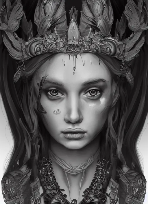 Image similar to the Goddess of Depression, detailed digital art, trending on Artstation