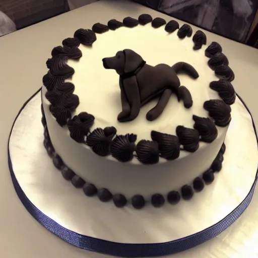 Prompt: cake with form of dog.
