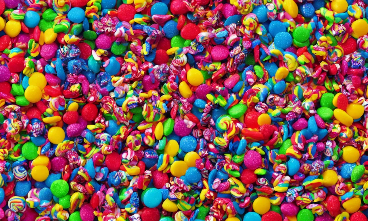 Image similar to extreme candy maximalism