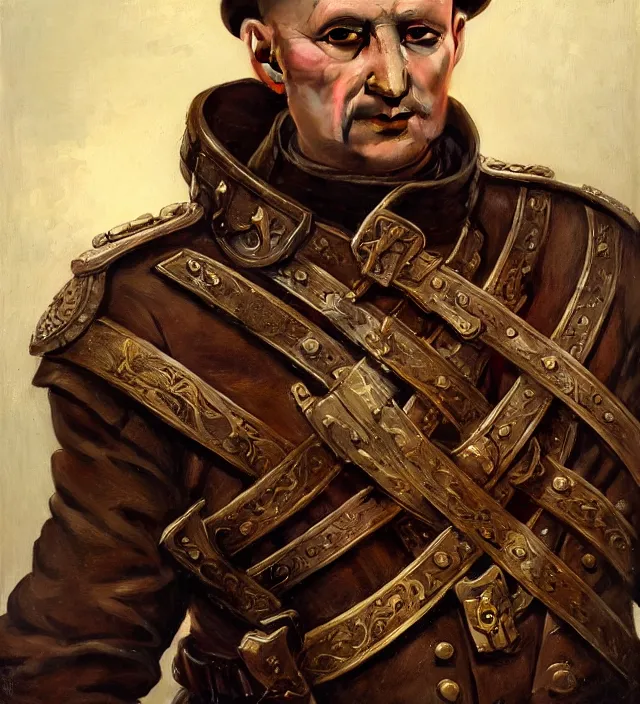 Image similar to portrait of a polish man wearing a traditional nineteenth century military jacket, inspired by the winged hussars, metal shoulder pauldrons, highly detailed, digital painting, artstation, concept art, sharp focus, cinematic lighting, illustration, art by artgerm and greg rutkowski, alphonse mucha, cgsociety