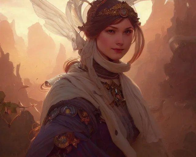 Image similar to photography of gabriele ma ¼ nter, deep focus, d & d, fantasy, intricate, elegant, highly detailed, digital painting, artstation, concept art, matte, sharp focus, illustration, hearthstone, art by artgerm and greg rutkowski and alphonse mucha