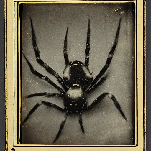 Image similar to tintype photo, bottom of the ocean, spider