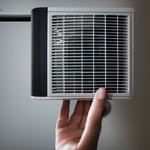 Prompt: a girl's hand on an air conditioner in a room, outside another air conditioner on the terrace connected by transparent tubes with a liquid inside, depth of field, sunny, ultra realistic, very detailed, 8 k hyper realistic detailed cinematic still by nadav kander