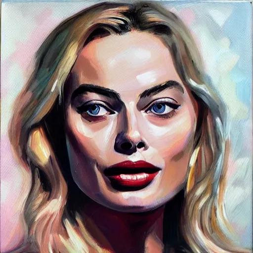 Prompt: margot robbie, oil painting, renascentist