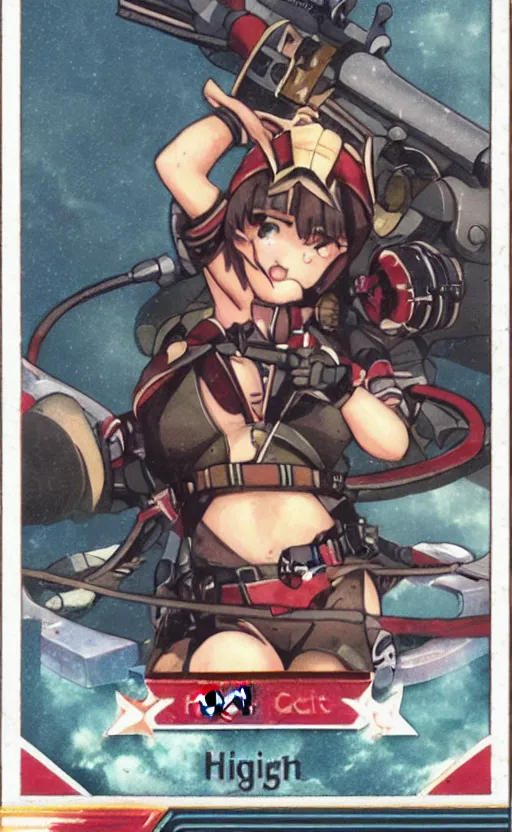 Image similar to the front of a trading card, high details, high resolution, kantai collection style