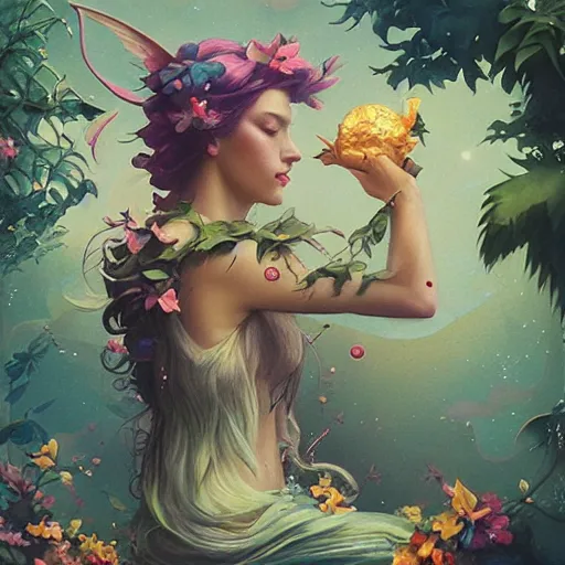 Prompt: 🧚‍♀️✨🌳🧚‍♀️ Polaroid candid by Lisa Frank Peter Mohrbacher Jason Felix Artgerm Ferdinand Knab Alena Aenami Dave LaChapelle