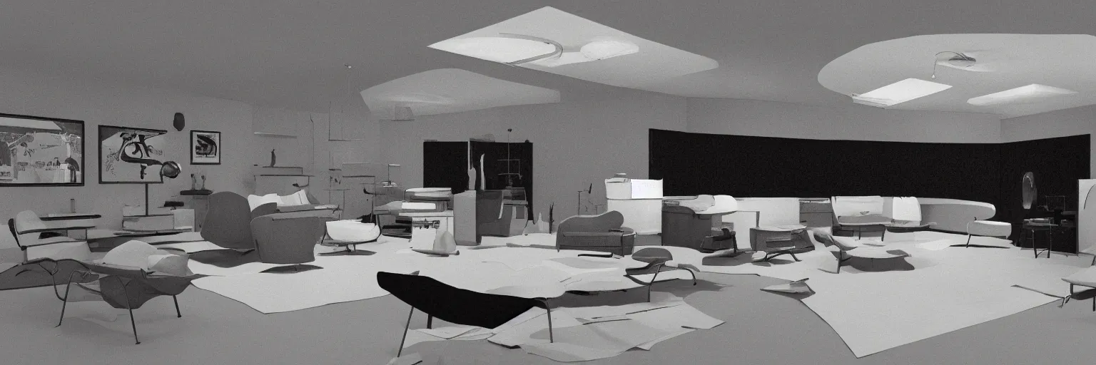 Prompt: midcentury modern atomic era 3D