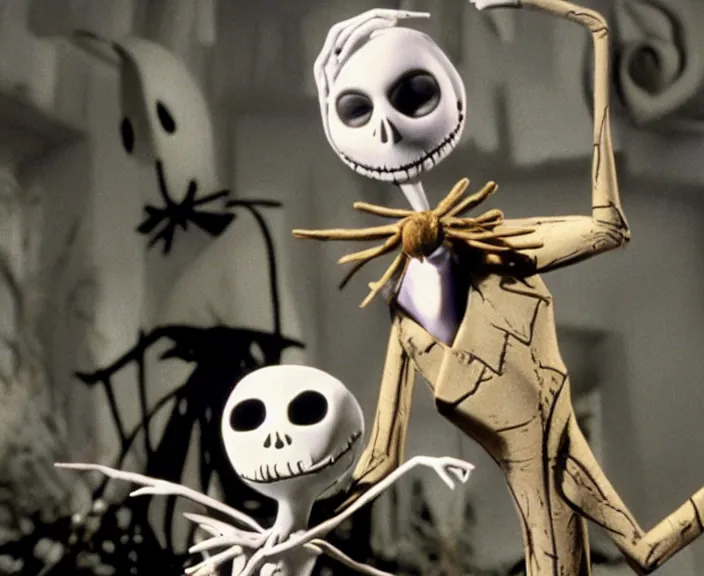 Image similar to a still of david lynch in the nightmare before christmas ( 1 9 9 3 ), claymation, 4 k, hi - res