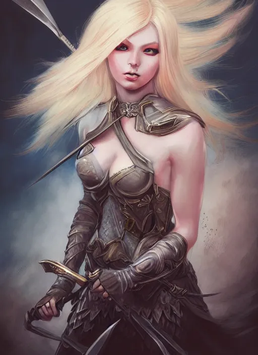 Image similar to blonde combat fairy venizian era, dark fantasy, extremely detailed, sharp focus, portrait, smooth, digital illustration, by rossdraws, frank franzzeta