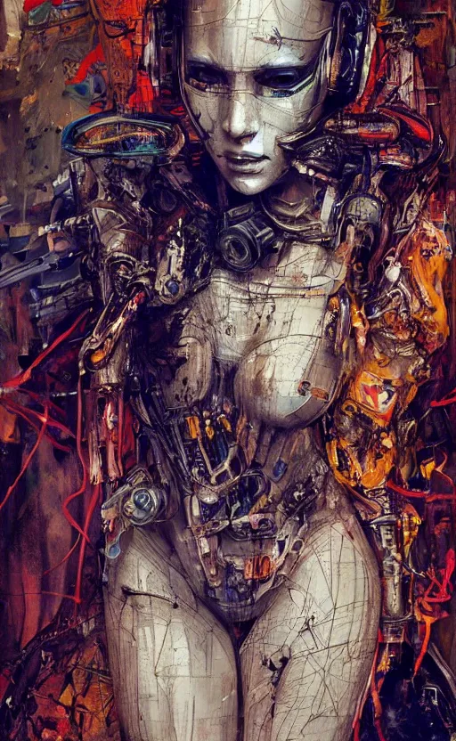 Image similar to beautiful woman made of mech mask rendered in unreal engine, cyberpunk, full body, rave, scifi, painted by albrecht durer | bernard buffet | carne griffiths | wlop