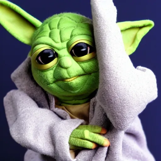 Image similar to yoda as a muppet puppet