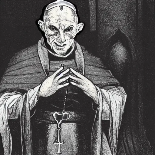 Prompt: a picture of golem after he's been inagurated as the new pope.