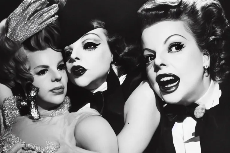 Image similar to lady gaga and judy garland, lady gaga and judy garland, lady gaga and judy garland, lady gaga and judy garland, lady gaga and judy garland, lady gaga, judy garland, carpool karaoke