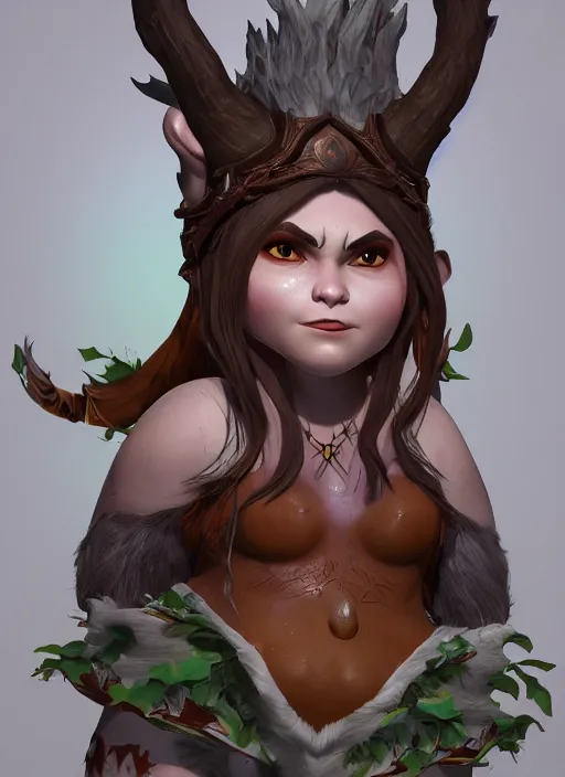 Image similar to Auka a fantasy evil charater Proto-Slavic mythology, A kind of mischievous forest spirit, small, pot-bellied, with round cheeks., full body, detailed and realistic, 4k, top-artstation, inspired blizzard games, octane render