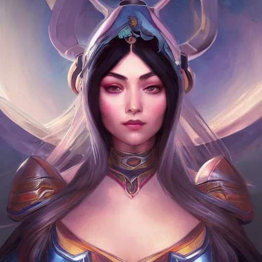 Image similar to perfectly - centered - portrait of irelia from league of legends, intricate, highly detailed, digital painting, artstation, concept art, smooth, sharp focus, illustration, unreal engine 5, 8 k, art by artgerm and greg rutkowski and alphonse mucha