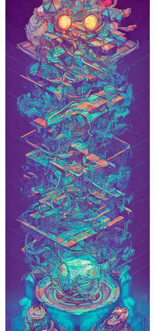 Image similar to arcane twisted turn of fate abstraction, centered award winning ink pen illustration, isometric abstract illustration by dan mumford, edited by craola, technical drawing by beeple and tooth wu, tiny details by artgerm and watercolor girl, symmetrically isometrically centered