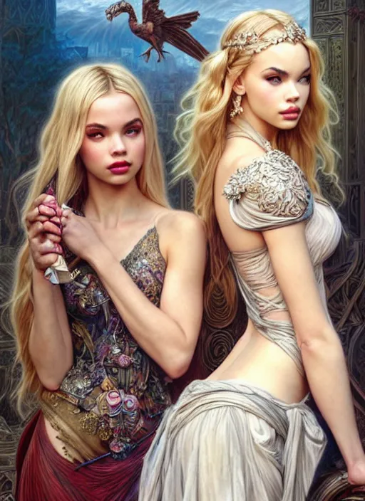 Image similar to ultra realistic illustration, a stunningly beautiful greek gothic goddess of chaos played by jordyn jones and dove cameron and margot robbie and taylor swift and megan fox and adriana lima, intricate, elegant, highly detailed, digital painting, artstation, concept art, smooth, sharp focus, illustration, art by artgerm and greg rutkowski and alphonse mucha