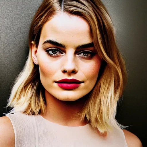 Image similar to margot robbie mixed with kylie jenner mixed with emma watson, photography portrait