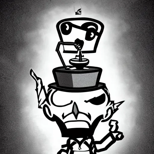 Prompt: nikola tesla as a cuphead boss on a level in the cuhpead style, level design, endgame boss, smooth, cinematic perspective, smooth, artstation, behance, deviantart