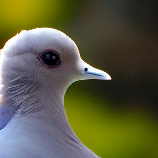 Prompt: doves flying into an ear