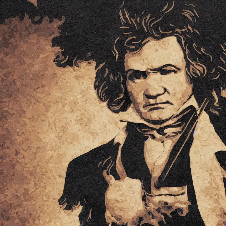 Prompt: An artwork visual representation of the music of Beethoven.