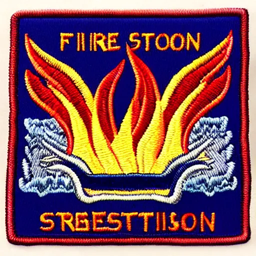 Image similar to fire station flame embroidered patch retro design