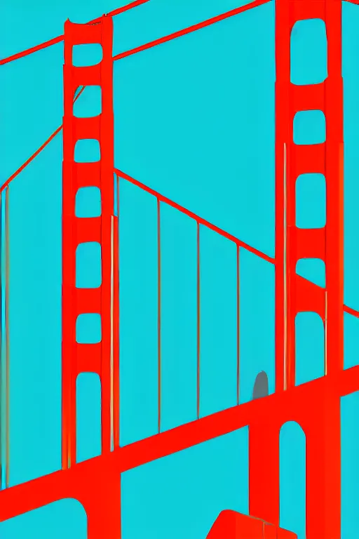 Prompt: minimalist boho style art of colorful golden gate bridge, illustration, vector art