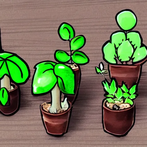 Image similar to little plant mascot character set