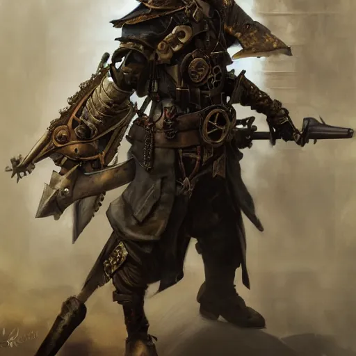 Image similar to steampunk rat warrior, by ruan jia