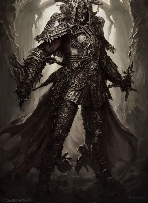 Image similar to high intricate male warrior with white baroque armor and black garment, demon lord, ancient forest, maria panfilova, andrea savchenko, mike kime, ludovic plouffe, qi sheng luo, oliver cook, julian calle, eddie mendoza, trending on artstation