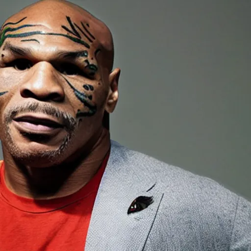 Image similar to mike tyson is a pigeon, a pigeon with mike tyson tattoo