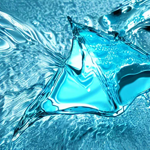 Image similar to water artwork manipulation inside the shape of a triangle, ray tracing, realistic water, focus, long shot, 8 k resolution, cinematic, frostbite 3 render, water art photoshop