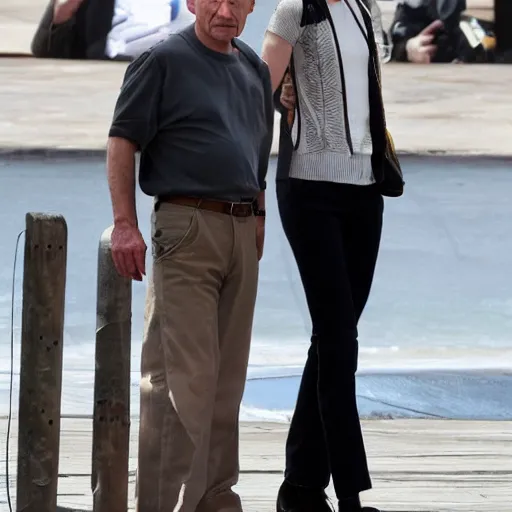 Prompt: Emma Watson with Patrick Stewart's head