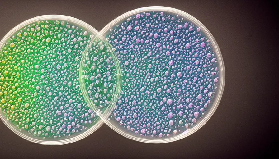 Image similar to bacterial growth in a giant petri dish, photograph