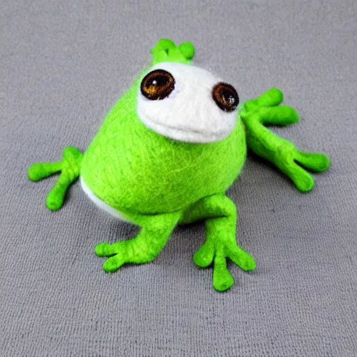 Image similar to frog sock puppet, kawai, wool, photorealistic, very detailed, 4 k