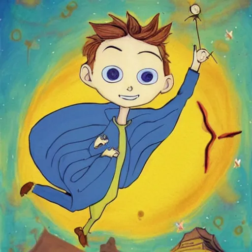 Image similar to the little prince, coraline art style