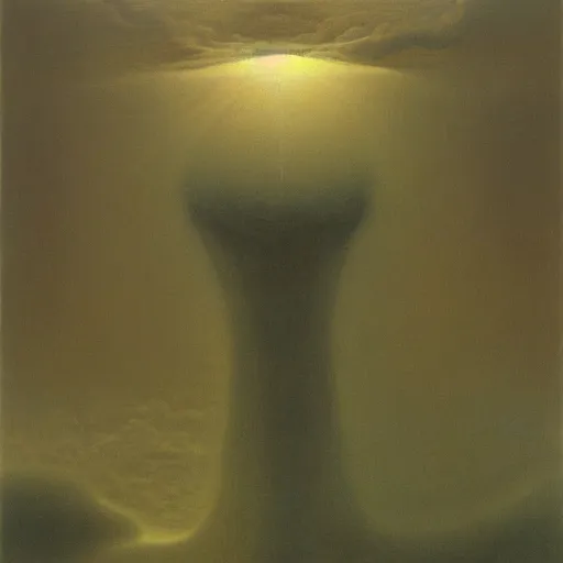 Prompt: god by Zdzisław Beksiński, oil on canvas