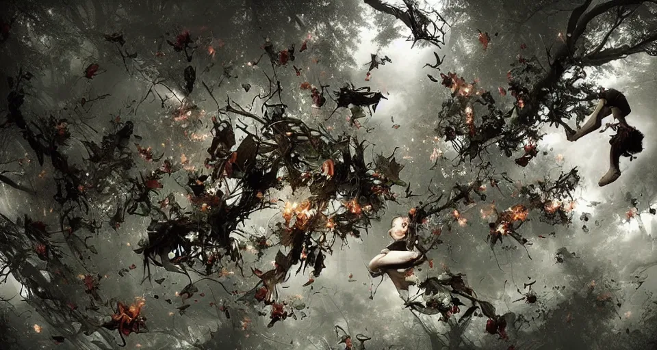 Prompt: Enchanted and magic forest, by Jeremy Geddes