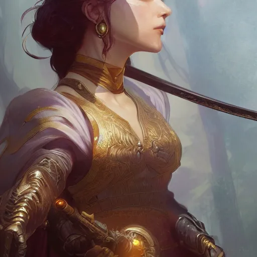 Image similar to Sword, D&D, fantasy, highly detailed, digital painting, artstation, smooth, sharp focus, illustration, art by artgerm and greg rutkowski and alphonse mucha