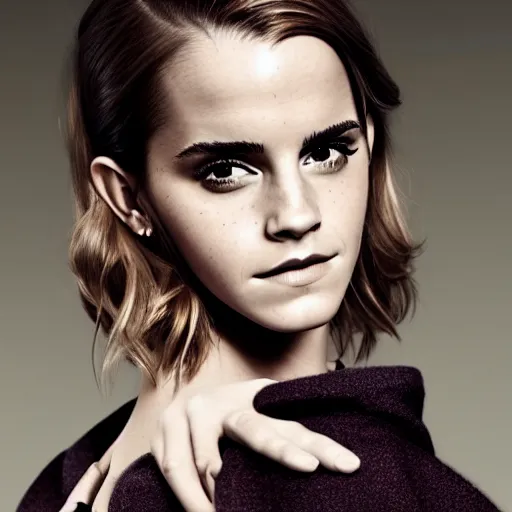 Prompt: Emma Watson modeling for Gucci, (EOS 5DS R, ISO100, f/8, 1/125, 84mm, postprocessed, crisp face, facial features)