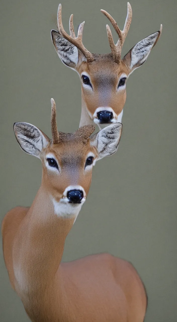 Prompt: a portrait of a Buck in suit