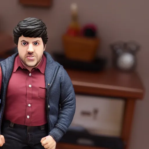 Image similar to youtuber Jontron action figure, 4k photo