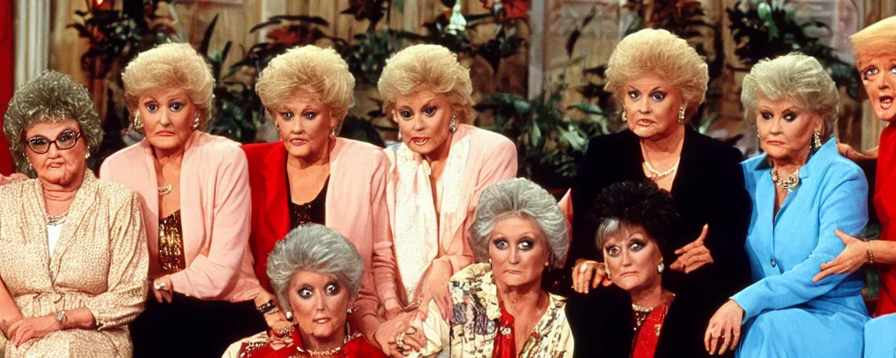 Image similar to Donald trump on The Golden Girls h.q. tv still”