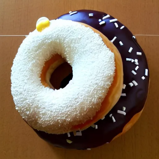 Image similar to a cow in the shape of a donut