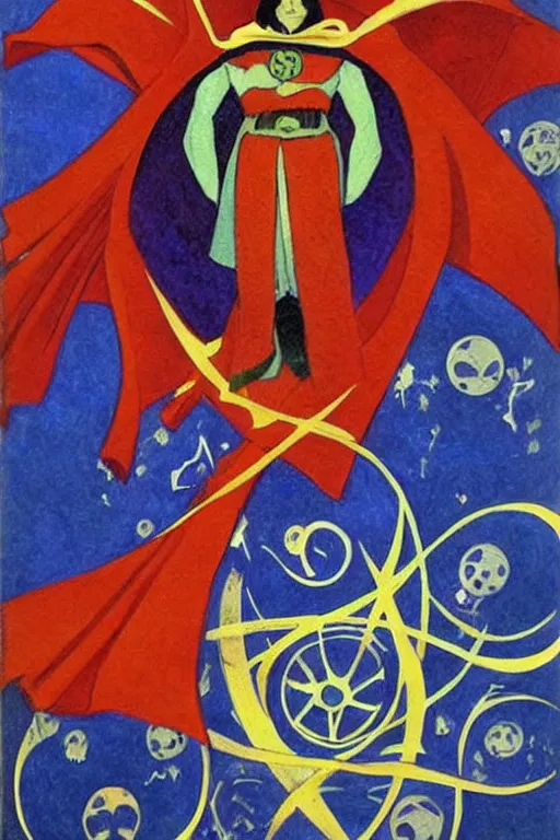 Image similar to doctor strange, marvel, artwork by nicholas roerich